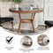 Merrick Lane Mael Bistro Style Table with Tempered Glass Top, Textilene, and Bamboo Finished Metal Frame for Indoor/Outdoor Use